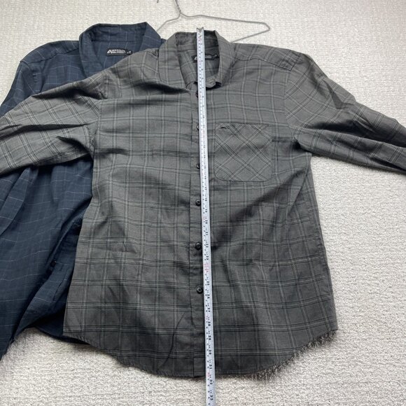 Lot x2 Mountain Ridge Button Up Shirt Mens L Blue & Grey Plaid Long Sleeve - Picture 8 of 10